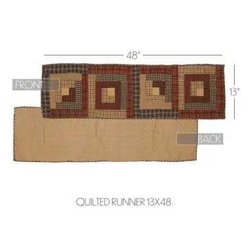 Millsboro Runner Log Cabin Block Quilted
