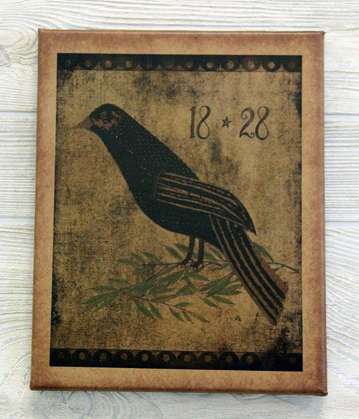 8X10 Primitive Crow Canvas Print