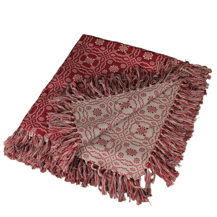 Lover's Knot Barn Red Throw