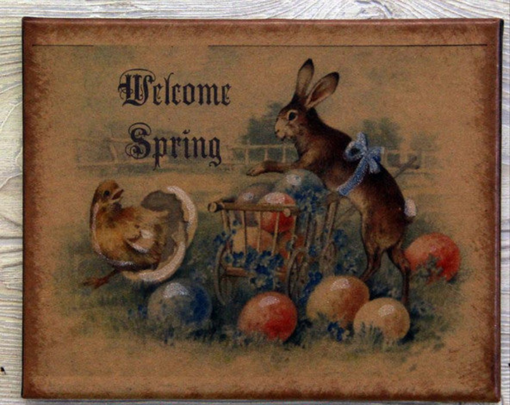 Product Spring Print 8X10 Welcome Spring Hatching Canvas Print – The Tin Bin