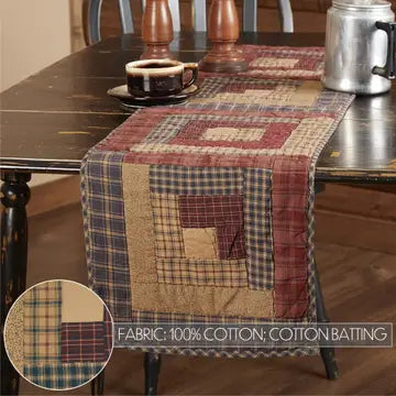Millsboro Runner Log Cabin Block Quilted