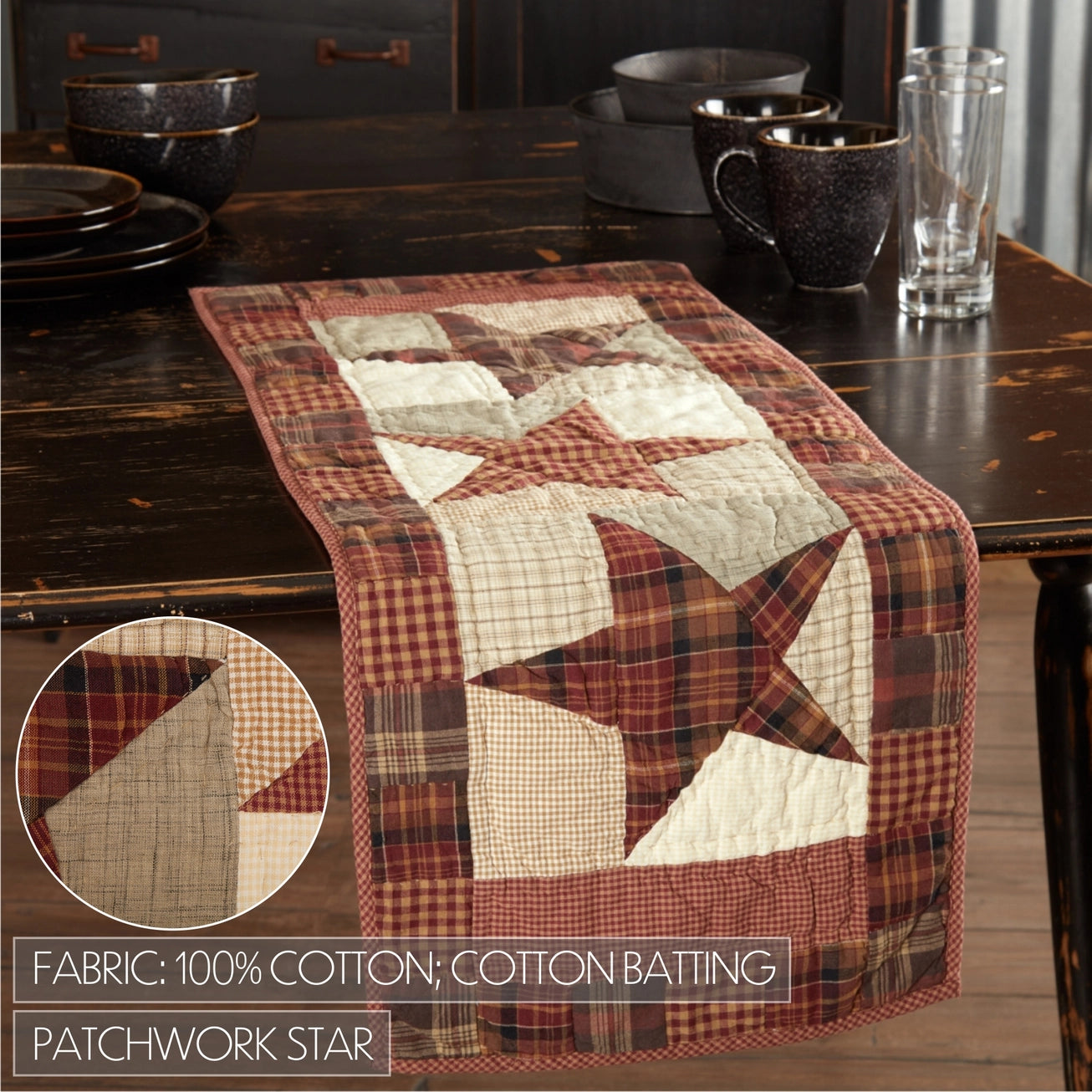 Abilene Star Quilted Table Runner