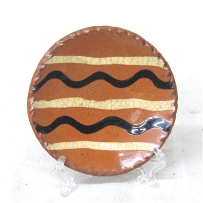 Small Redware Simple Quilled Plate