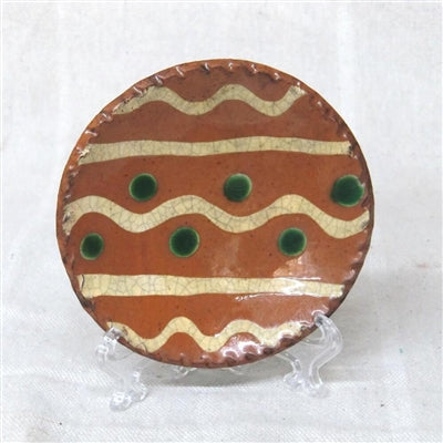 Small Redware Simple Quilled Plate
