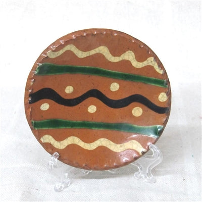 Small Simple Quilled Redware Plate