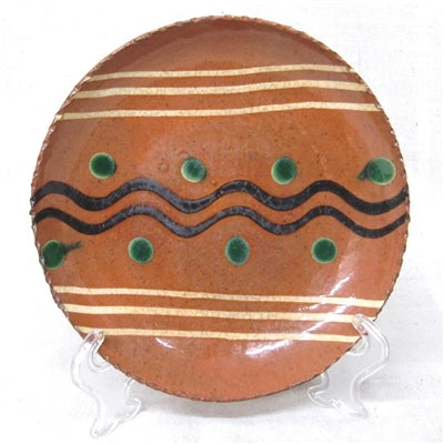 Simple Quilled Redware Plate