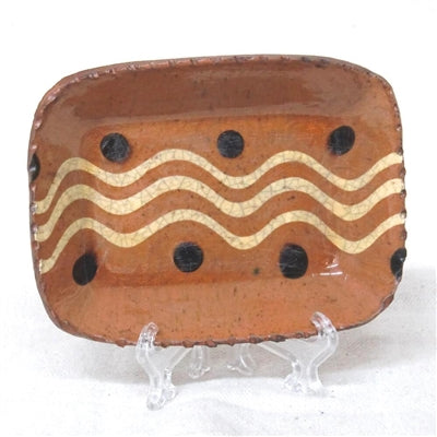 Small Simple Quilled Redware Plate