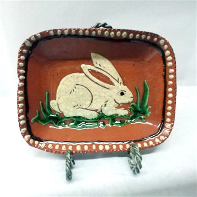 Small Redware Rabbit Plate