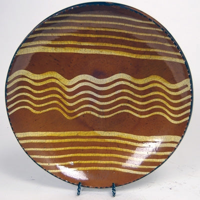 Six Quill Redware Plate