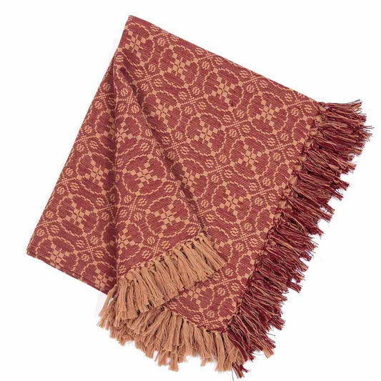Marshfield Jacquard Woven Afghan Barn Red