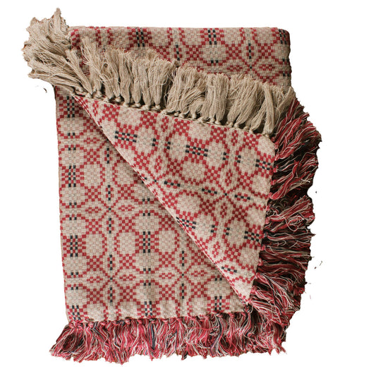 Kendall Jacquard Red Afghan