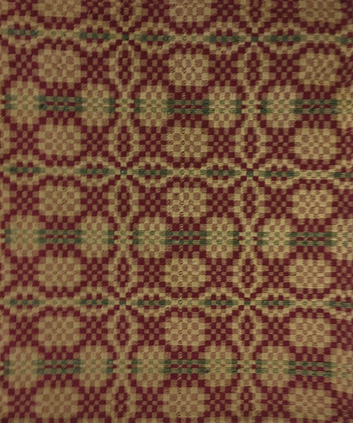 THE PATRIOT KNOT 52" TABLE SQUARE CRANBERRY/GREEN/TAN