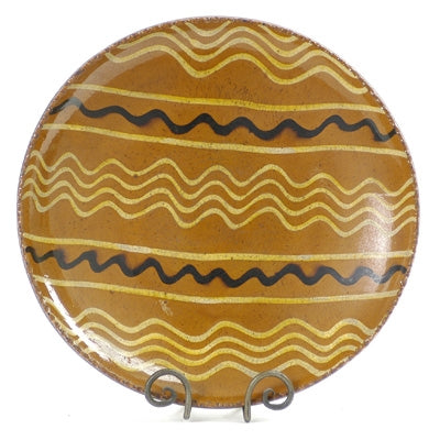 Four and Single Quill Redware Plate
