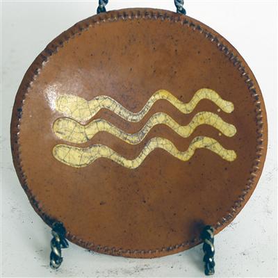 Small Redware Triple Quill