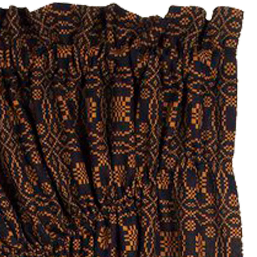 Black Mustard Lover's Knot Jacquard Gathered Swag Lined