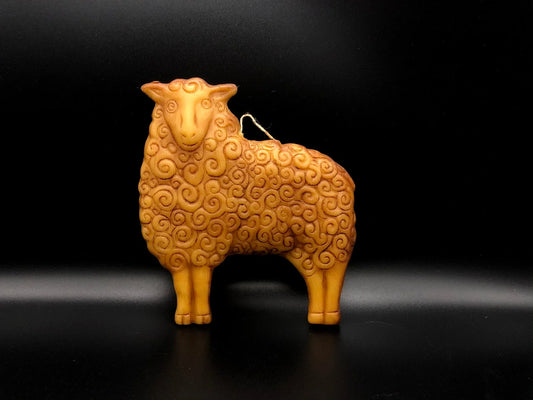 Curly Lamb/Sheep Flat Beeswax Ornament