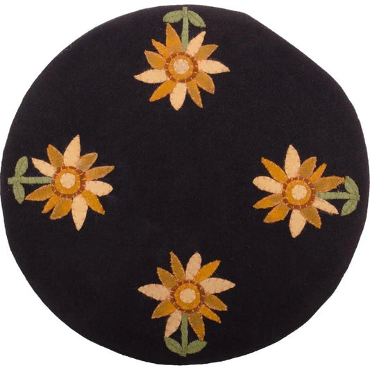 Sunflower Power Candle Mat Black