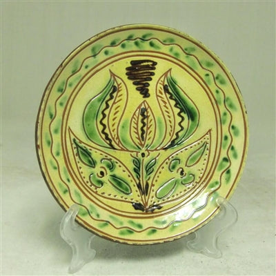 Sgraffito Tulip Redware Plate