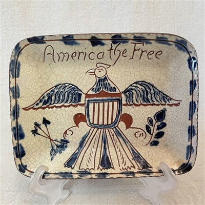 America the Free with Eagle Redware Plate