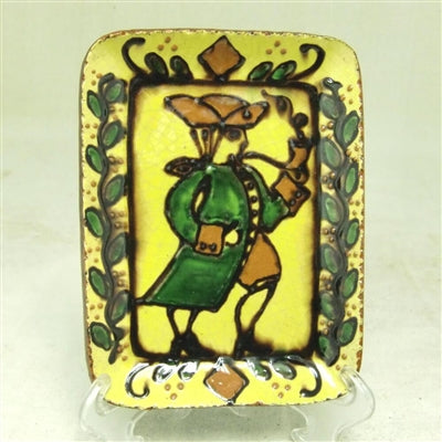 Primitive Redware Colonial Man Plate