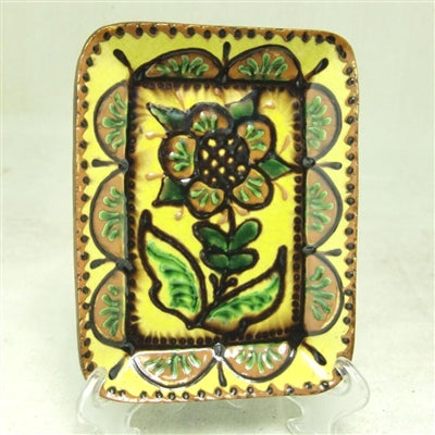 Floral Redware Plate
