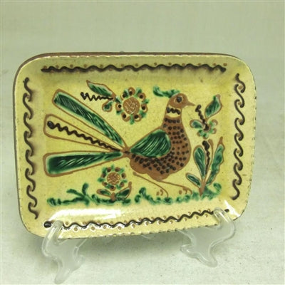 Bird and Floral Redware Plate
