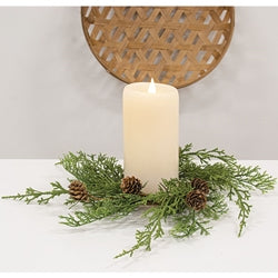 Western Cedar & Pinecone Candle Ring