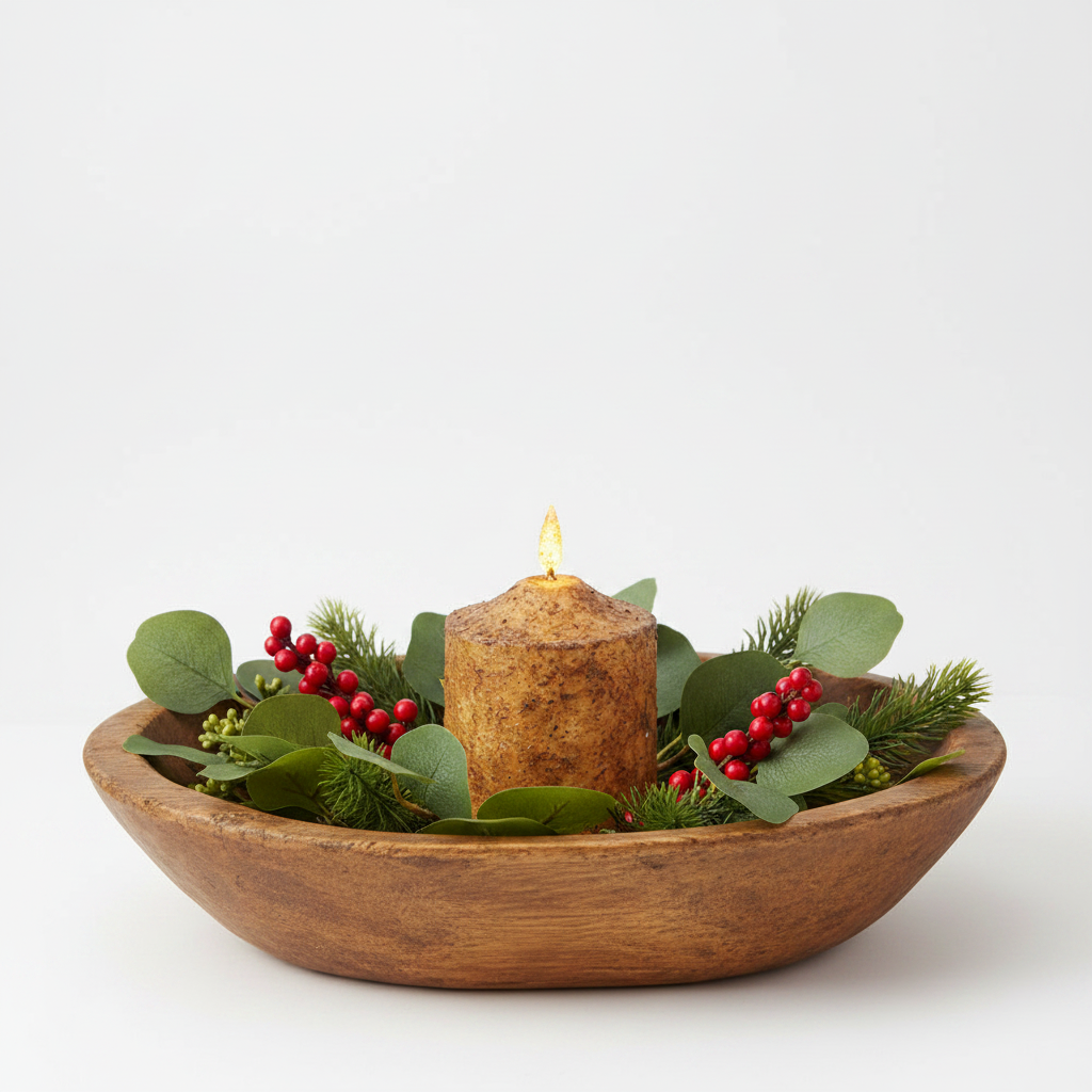 Burnt Ivory Flicker Flame Timer Cake Pillar