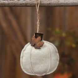 Cream Pumpkin Felt Ornament