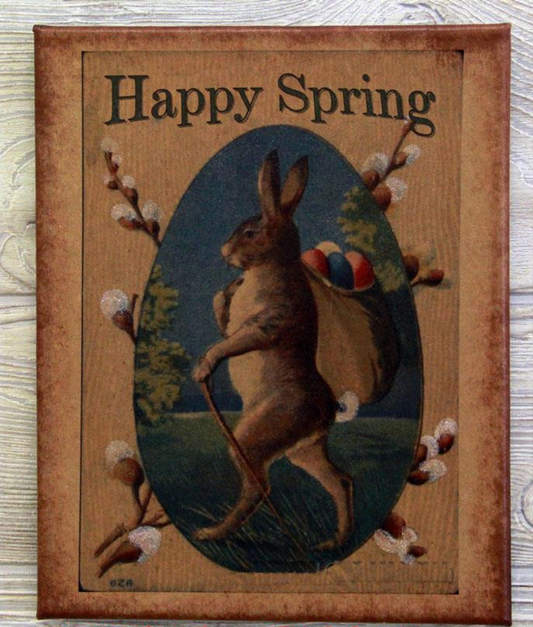 8X10 HAPPY SPRING CANVAS PRINT