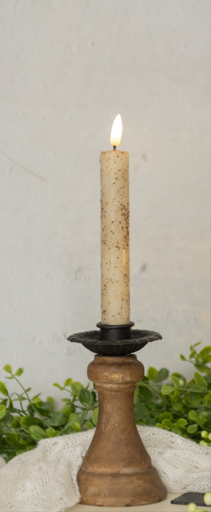 7.25" 3D FLAME CREAM TAPER CANDLE