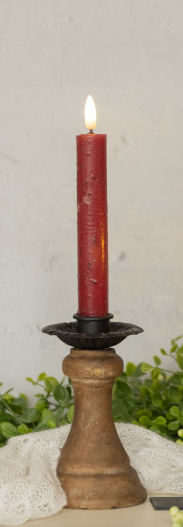 7.25" 3D FLAME RED TAPER CANDLE