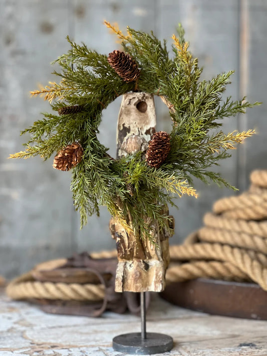10" Prickly Pine Ring Moss Green