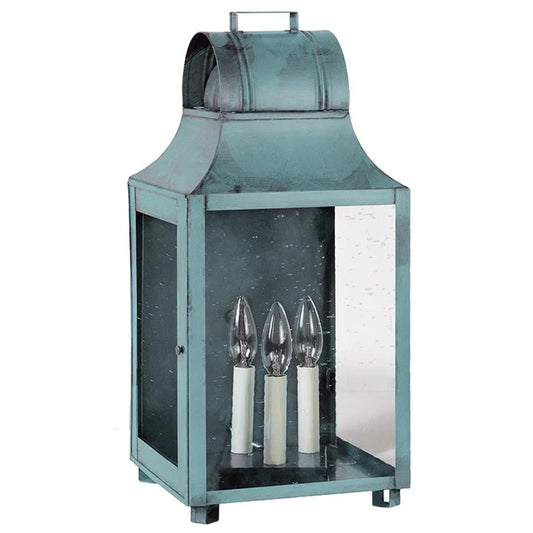 Decorative lantern with glass panels on a white background