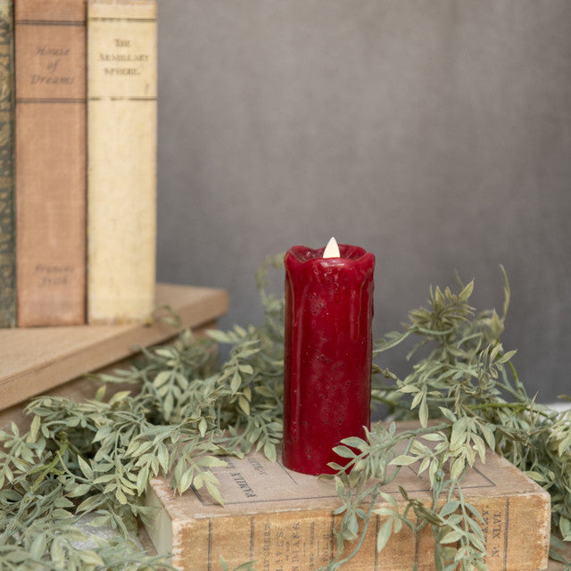 2" x 5" moving flame red pillar candle with timer feature