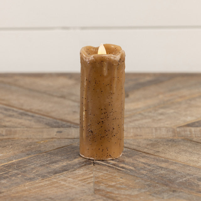 2X5" MOVING FLAME BEIGE PILLAR CANDLE