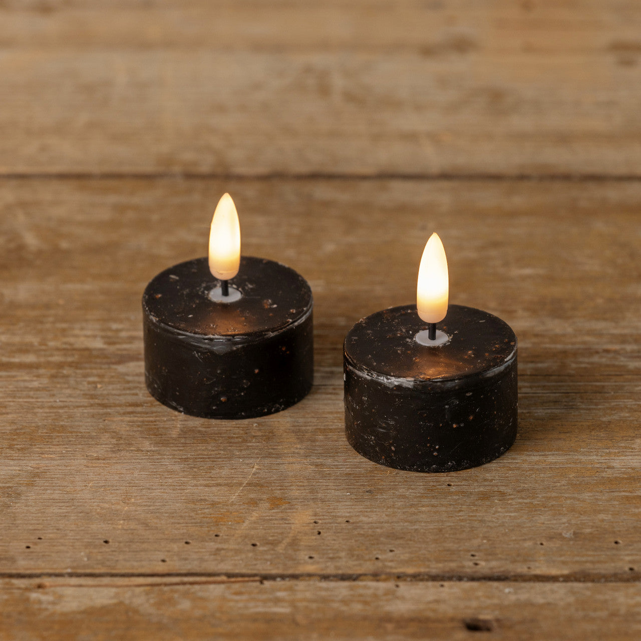 3D Flame Black Tealight Candles