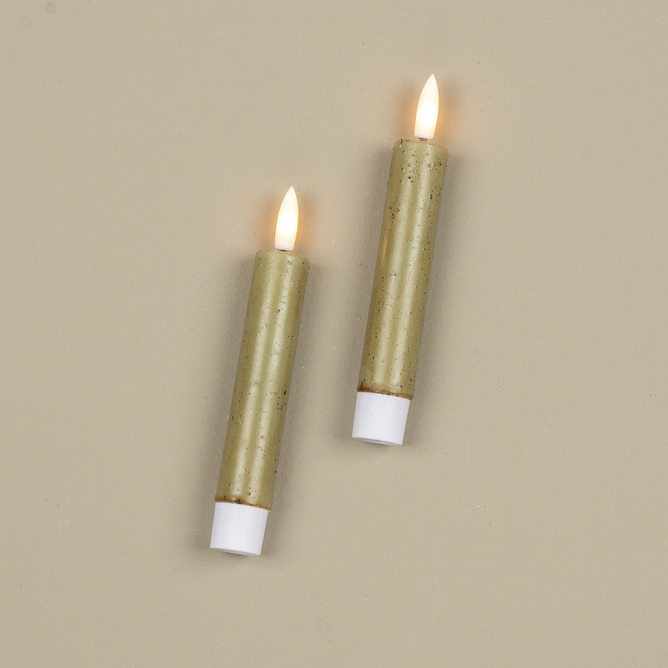 5 3/4" 3D Flame Green Taper Candle