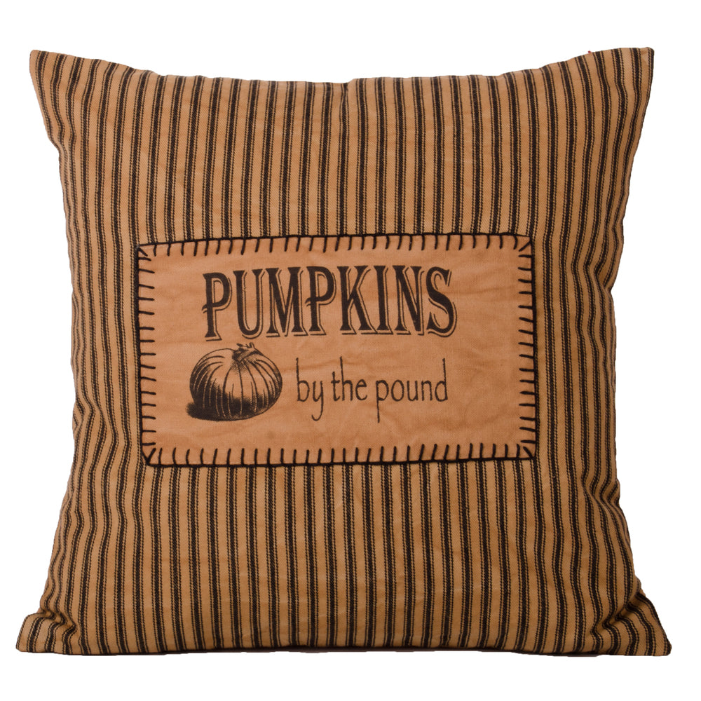 Pumpkins By The Pound Pillow Tea Dyed-Black