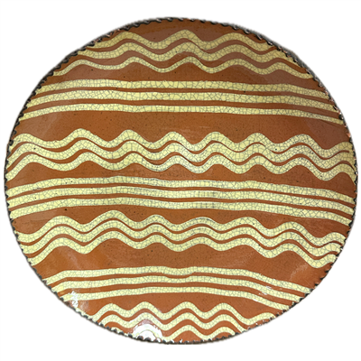 Simple Lines and Squiggles Redware Plate