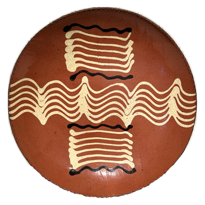 Simple Quilled Redware Plate