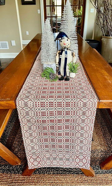 SMITHFIELD RED/GREEN/LINEN SHORT TABLE RUNNER