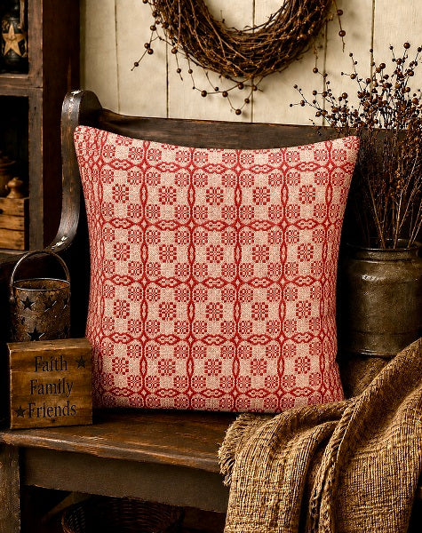 Saratoga Red/Tan Pillow 16X16