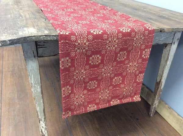 GETTYSBURG RED/TAN SHORT TABLE RUNNER