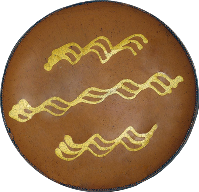 Triple Quilled Redware Plate
