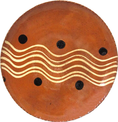 Simple Quilled Redware Plate