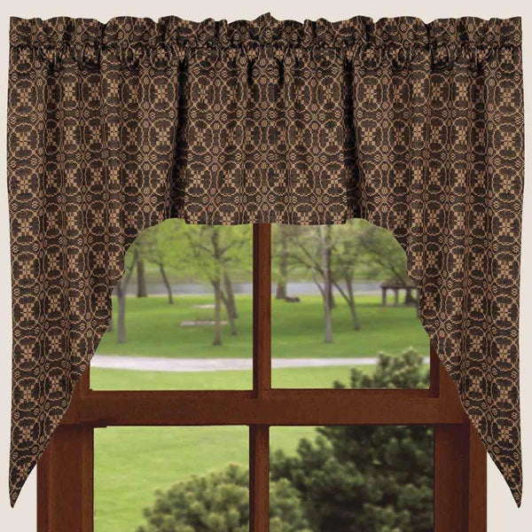 Black Tan Marshfield Jacquard Swag Lined