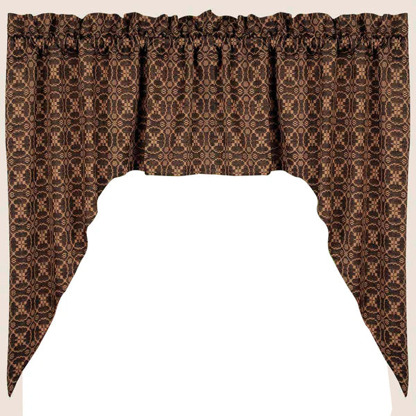 Black Tan Marshfield Jacquard Swag Lined