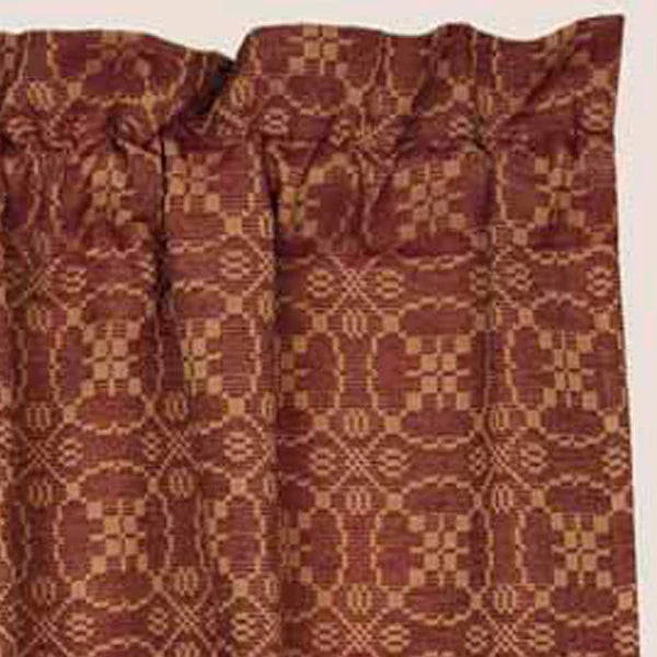 Barn Red Tan Marshfield Jacquard Swag Lined