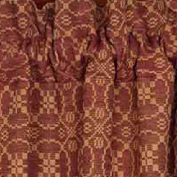 Barn Red Tan Marshfield Jacquard 36" Tiers Lined